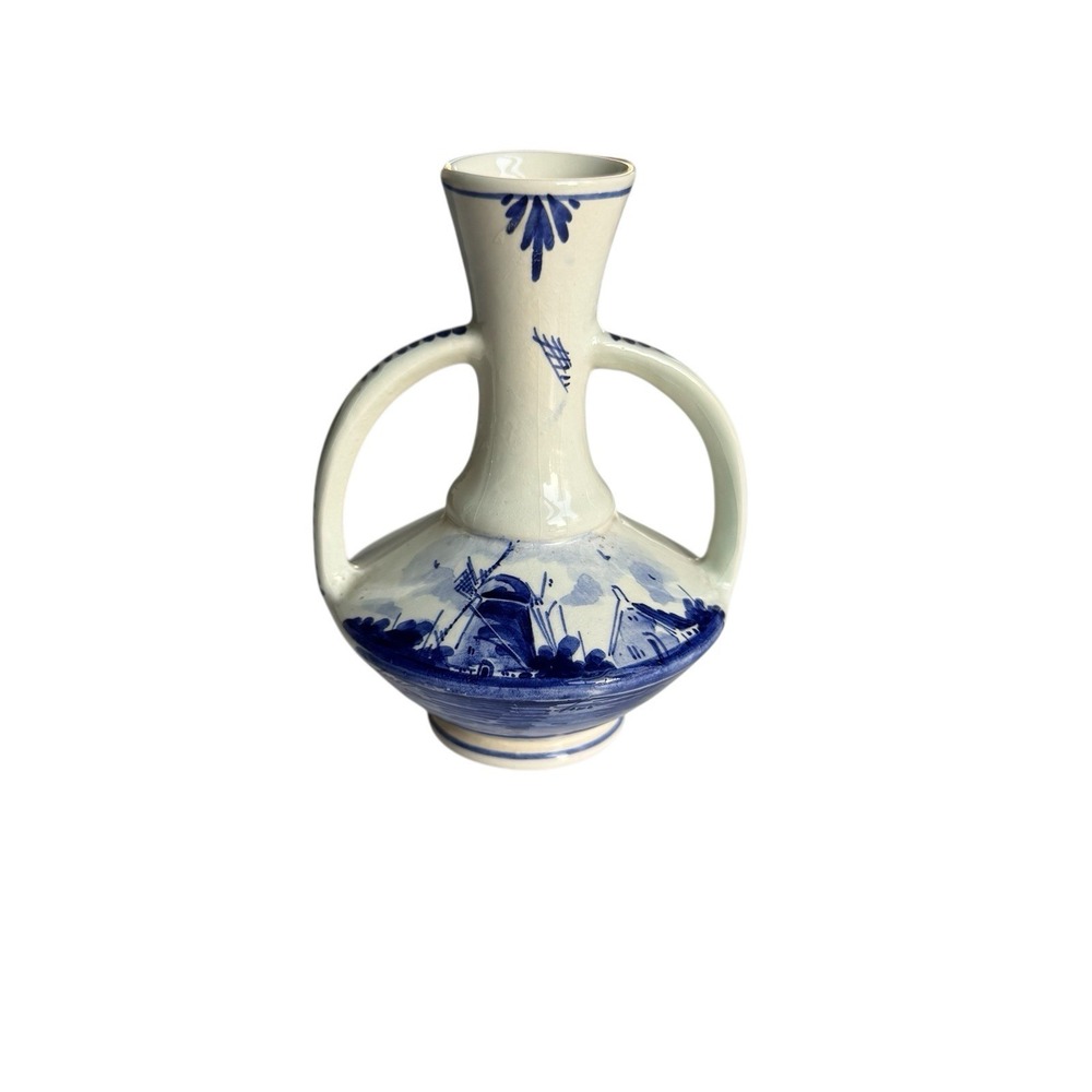 Vintage Hand Painted Delfts Blue Holland Bud Vase 28